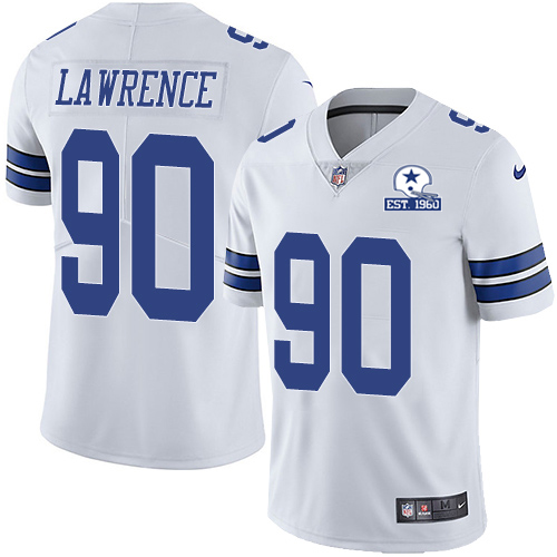 Cowboys #90 DeMarcus Lawrence White Men's Stitched With Established In 1960 Patch Vapor Untouchable Limited Jersey cheap jerseys for sale - CheapJerseys.Shop