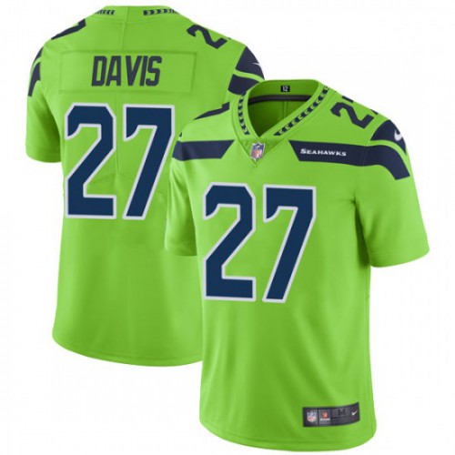 Seattle Seahawks #27 Mike Davis Green Men's Stitched Limited Rush Jersey Men's cheap jerseys for sale - CheapJerseys.Shop