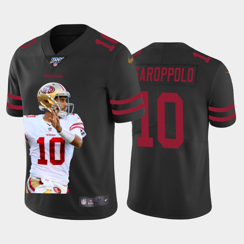San Francisco 49ers #10 Jimmy Garoppolo Team Hero 4 Vapor Limited 100 Jersey Black cheap jerseys for sale - CheapJerseys.Shop