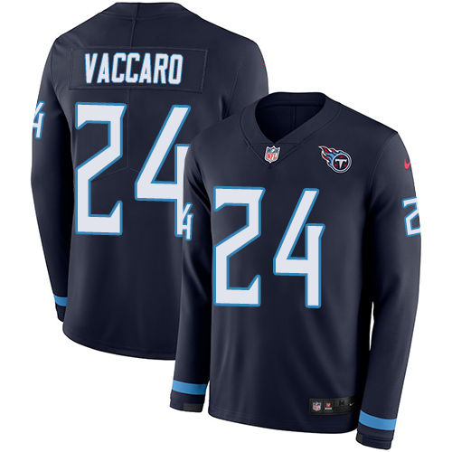 Tennessee Titans #24 Kenny Vaccaro Navy Blue Team Color Men's Stitched Limited Therma Long Sleeve Jersey Men's cheap jerseys for sale - CheapJerseys.Shop
