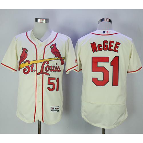St.Louis Cardinals #51 Willie McGee Cream Flexbase Authentic Collection Stitched Jersey Men's cheap jerseys for sale - CheapJerseys.Shop