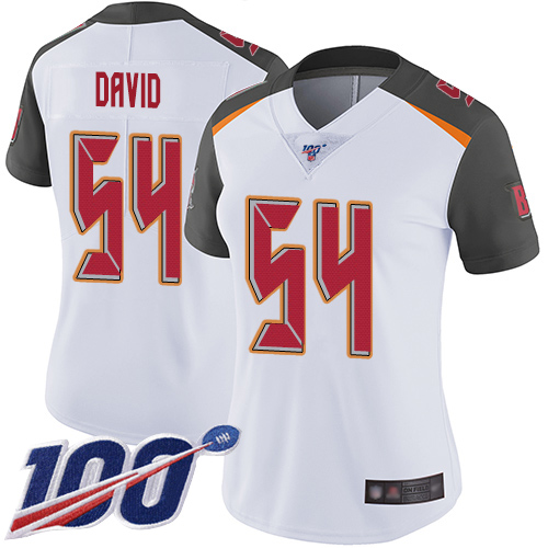 Buccaneers #54 Lavonte David White Women's Stitched 100th Season Vapor Limited Jersey cheap jerseys for sale - CheapJerseys.Shop