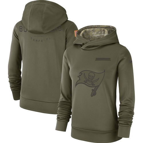 Women's Tampa Bay Buccaneers Olive Salute To Service Sideline Therma Performance Pullover Hoodie cheap jerseys for sale - CheapJerseys.Shop