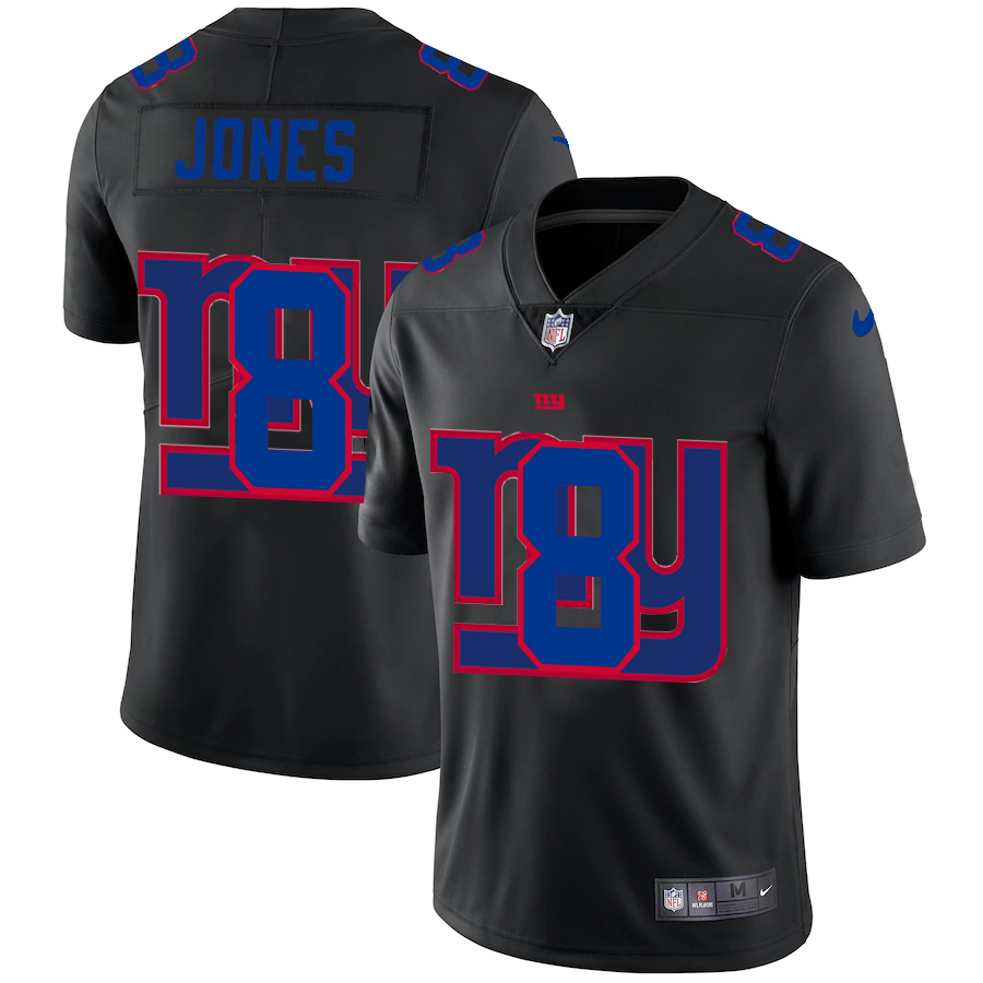 New York Giants #8 Daniel Jones Men's Team Logo Dual Overlap Limited Jersey Black cheap jerseys for sale - CheapJerseys.Shop