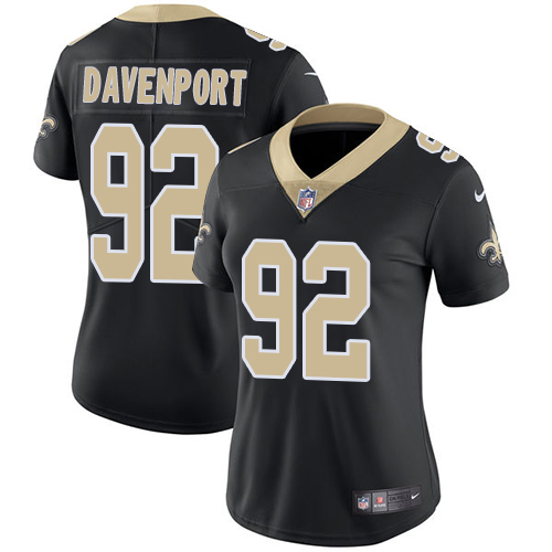 New Orleans Saints #92 Marcus Davenport Black Team Color Women's Stitched Vapor Untouchable Limited Jersey Womens cheap jerseys for sale - CheapJerseys.Shop