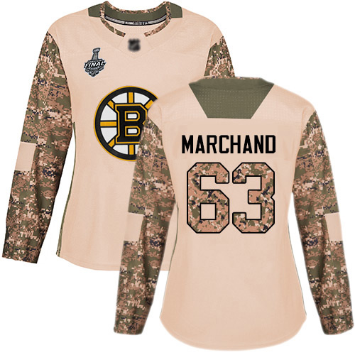Boston Bruins #63 Brad Marchand Camo Authentic 2017 Veterans Day Stanley Cup Final Bound Women's Stitched Jersey Womens cheap jerseys for sale - CheapJerseys.Shop