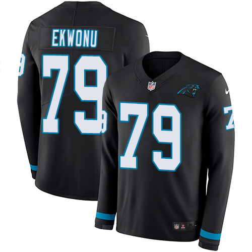 Panthers #79 Ikem Ekwonu Black Team Color Men's Stitched Limited Therma Long Sleeve Jersey cheap jerseys for sale - CheapJerseys.Shop