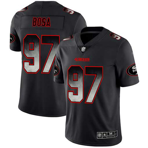 49ers #97 Nick Bosa Black Men's Stitched Vapor Untouchable Limited Smoke Fashion Jersey cheap jerseys for sale - CheapJerseys.Shop