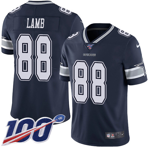 Cowboys #88 CeeDee Lamb Navy Blue Team Color Men's Stitched 100th Season Vapor Untouchable Limited Jersey cheap jerseys for sale - CheapJerseys.Shop