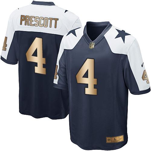 Cowboys #4 Dak Prescott Navy Blue Thanksgiving Throwback Youth Stitched Elite Gold Jersey cheap jerseys for sale - CheapJerseys.Shop