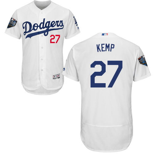 Los Angeles Dodgers #27 Matt Kemp White Flexbase Authentic Collection 2018 World Series Stitched Jersey Men's cheap jerseys for sale - CheapJerseys.Shop