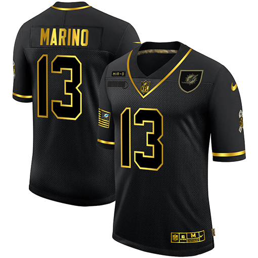 Miami Dolphins #13 Dan Marino Men's 2020 Salute To Service Golden Limited Jersey Black cheap jerseys for sale - CheapJerseys.Shop