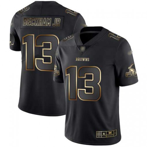 Cleveland Browns #13 Odell Beckham Jr Black/Gold Men's Stitched Vapor Untouchable Limited Jersey Men's cheap jerseys for sale - CheapJerseys.Shop