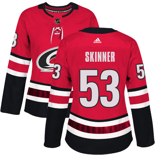 Carolina Hurricanes #53 Jeff Skinner Red Home Authentic Women's Stitched Jersey Womens cheap jerseys for sale - CheapJerseys.Shop