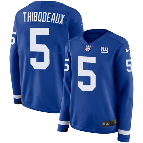 Giants #5 Kayvon Thibodeaux Royal Blue Team Color Women's Stitched Limited Therma Long Sleeve Jersey cheap jerseys for sale - CheapJerseys.Shop