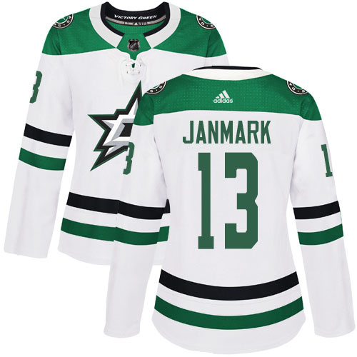 Dallas Stars #13 Mattias Janmark White Road Authentic Women's Stitched Jersey Womens cheap jerseys for sale - CheapJerseys.Shop