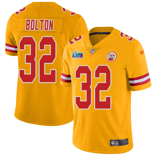 Chiefs #32 Nick Bolton Gold Super Bowl LVII Patch Men's Stitched Limited Inverted Legend Jersey cheap jerseys for sale - CheapJerseys.Shop