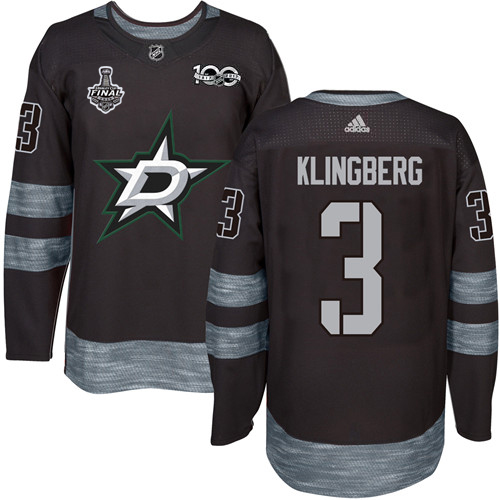 Dallas Stars #3 John Klingberg Black 1917-2017 100th Anniversary 2020 Stanley Cup Final Stitched Jersey Men's cheap jerseys for sale - CheapJerseys.Shop