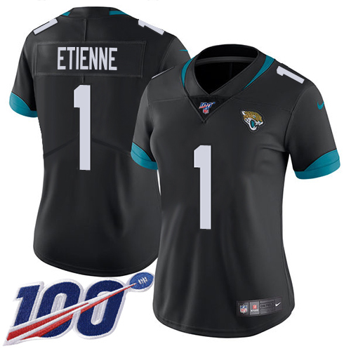 Jaguars #1 Travis Etienne Black Team Color Women's Stitched 100th Season Vapor Untouchable Limited Jersey cheap jerseys for sale - CheapJerseys.Shop