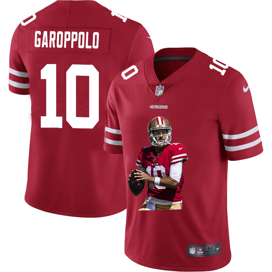 San Francisco 49ers #10 Jimmy Garoppolo Men's Player Signature Moves Vapor Limited Jersey Red cheap jerseys for sale - CheapJerseys.Shop
