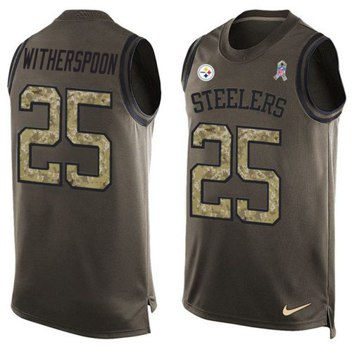 Steelers #25 Ahkello Witherspoon Green Men's Stitched Limited Salute To Service Tank Top Jersey cheap jerseys for sale - CheapJerseys.Shop