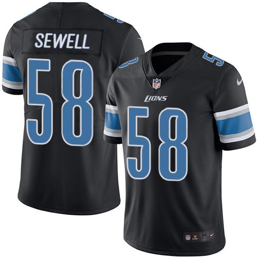 Detroit Detroit Lions #58 Penei Sewell Black Men's Stitched Limited Rush Jersey Men's cheap jerseys for sale - CheapJerseys.Shop