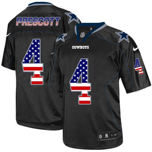 Cowboys #4 Dak Prescott Black Men's Stitched Elite USA Flag Fashion Jersey cheap jerseys for sale - CheapJerseys.Shop