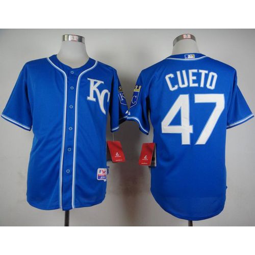 Kansas City Royals #47 Johnny Cueto Light Blue Alternate 2 Cool Base Stitched Jersey Men's cheap jerseys for sale - CheapJerseys.Shop