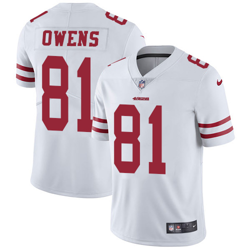 San Francisco 49ers #81 Terrell Owens White Men's Stitched Vapor Untouchable Limited Jersey Men's cheap jerseys for sale - CheapJerseys.Shop