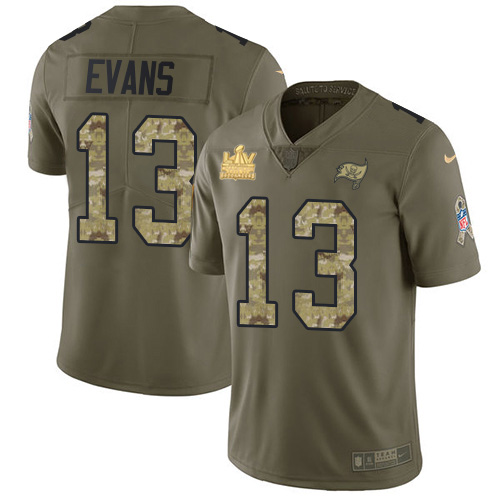 Buccaneers #13 Mike Evans Olive/Camo Youth Super Bowl LV Champions Patch Stitched Limited 2017 Salute To Service Jersey cheap jerseys for sale - CheapJerseys.Shop