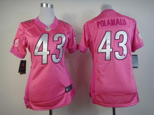 Steelers #43 Troy Polamalu Pink Women's Be Luv'd Stitched Elite Jersey cheap jerseys for sale - CheapJerseys.Shop