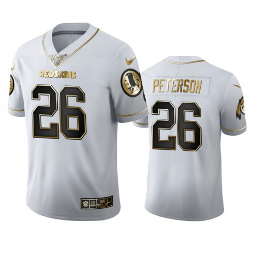 Washington Washington Commanders #26 Adrian Peterson Men's White Golden Edition Vapor Limited 100 Jersey Men's cheap jerseys for sale - CheapJerseys.Shop