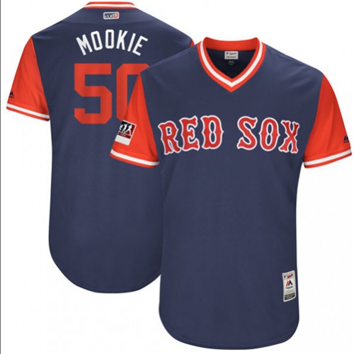 Boston Red Sox #50 Mookie Betts Navy