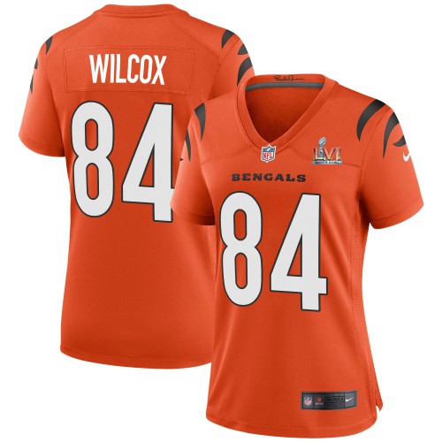 Cincinnati Cincinnati Bengals #84 Mitchell Wilcox Orange Super Bowl LVI Patch Women's Game Jersey Womens cheap jerseys for sale - CheapJerseys.Shop