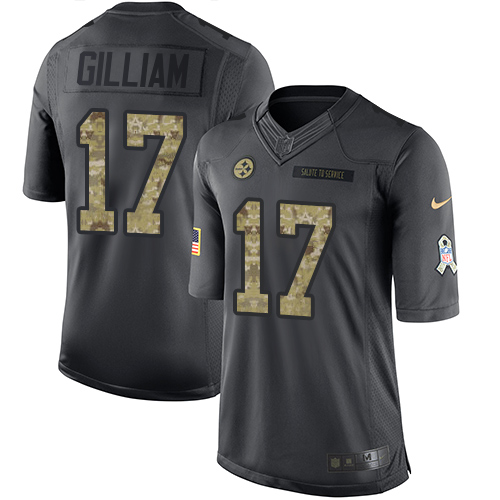 Pittsburgh Steelers #17 Joe Gilliam Black Men's Stitched Limited 2016 Salute to Service Jersey Men's cheap jerseys for sale - CheapJerseys.Shop