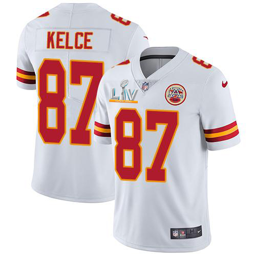 Chiefs #87 Travis Kelce White Youth Super Bowl LV Bound Stitched Vapor Untouchable Limited Jersey cheap jerseys for sale - CheapJerseys.Shop