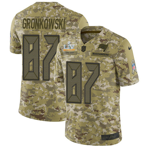 Buccaneers #87 Rob Gronkowski Camo Youth Super Bowl LV Bound Stitched Limited 2018 Salute To Service Jersey cheap jerseys for sale - CheapJerseys.Shop