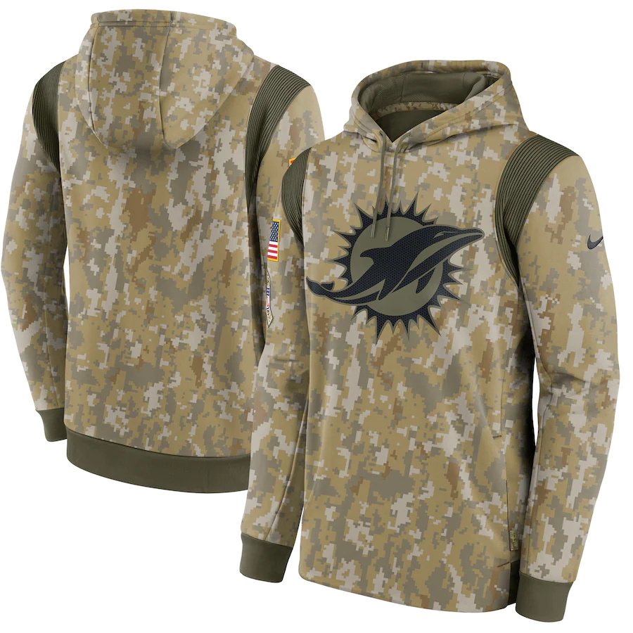 Miami Dolphins Camo 2021 Salute To Service Therma Performance Pullover Hoodie cheap jerseys for sale - CheapJerseys.Shop