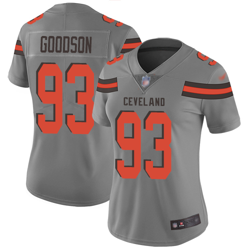 Cleveland Browns #93 B.J. Goodson Gray Women's Stitched Limited Inverted Legend Jersey Womens cheap jerseys for sale - CheapJerseys.Shop