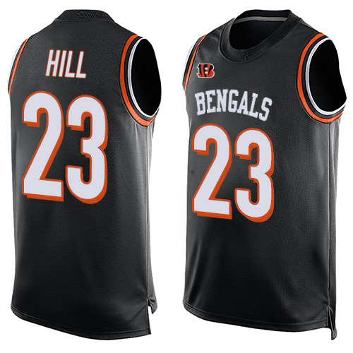 Bengals #23 Daxton Hill Black Team Color Men's Stitched Limited Tank Top Jersey cheap jerseys for sale - CheapJerseys.Shop