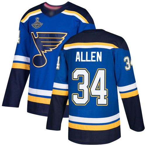 St. Louis Blues #34 Jake Allen Blue Home Authentic Stanley Cup Champions Stitched Jersey Men's cheap jerseys for sale - CheapJerseys.Shop