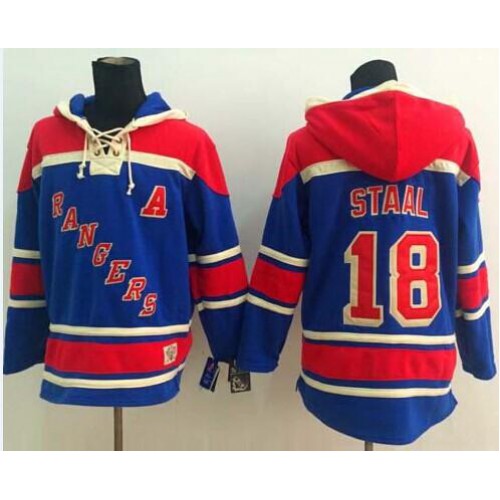 New York Rangers #18 Marc Staal Blue Sawyer Hooded Sweatshirt Stitched Jersey Men's cheap jerseys for sale - CheapJerseys.Shop