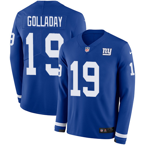 New York Giants #19 Kenny Golladay Royal Blue Team Color Youth Stitched Limited Therma Long Sleeve Jersey Youth cheap jerseys for sale - CheapJerseys.Shop