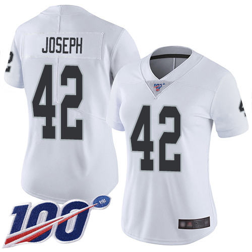 Las Vegas Raiders #42 Karl Joseph White Women's Stitched 100th Season Vapor Limited Jersey Womens cheap jerseys for sale - CheapJerseys.Shop