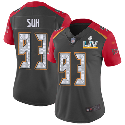 Tampa Bay Buccaneers #93 Ndamukong Suh Gray Women's Super Bowl LV Bound Stitched Limited Inverted Legend Jersey Womens cheap jerseys for sale - CheapJerseys.Shop