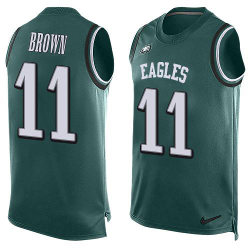 Eagles #11 A.J. Brown Green Team Color Men's Stitched Limited Tank Top Jersey cheap jerseys for sale - CheapJerseys.Shop