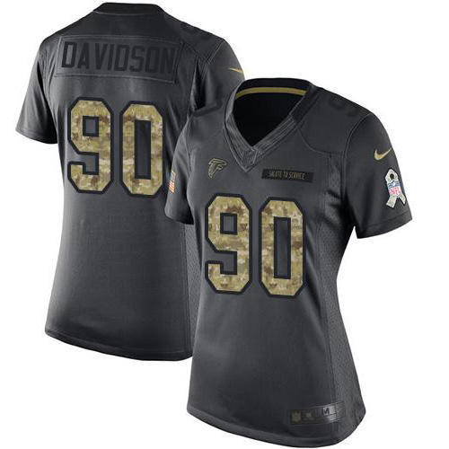 Atlanta Falcons #90 Marlon Davidson Black Women's Stitched Limited 2016 Salute to Service Jersey Womens cheap jerseys for sale - CheapJerseys.Shop