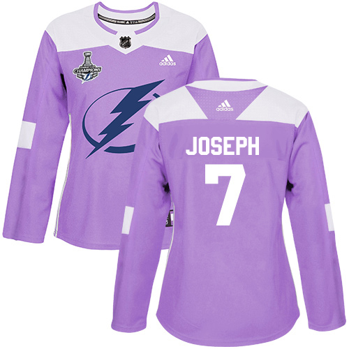 Tampa Bay Lightning #7 Mathieu Joseph Purple Authentic Fights Cancer Women's 2020 Stanley Cup Champions Stitched Jersey Womens cheap jerseys for sale - CheapJerseys.Shop