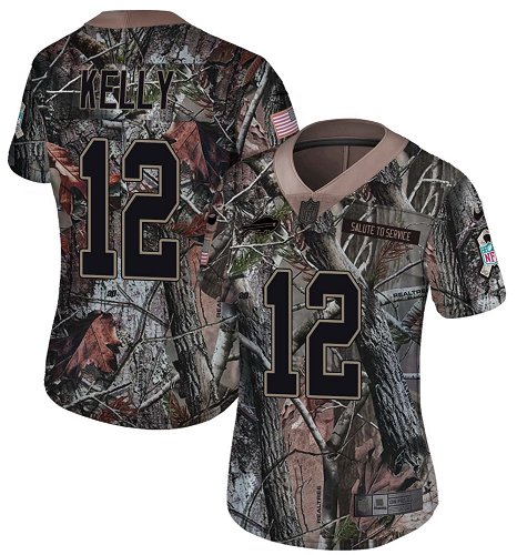 Bills #12 Jim Kelly Camo Women's Stitched Limited Rush Realtree Jersey cheap jerseys for sale - CheapJerseys.Shop