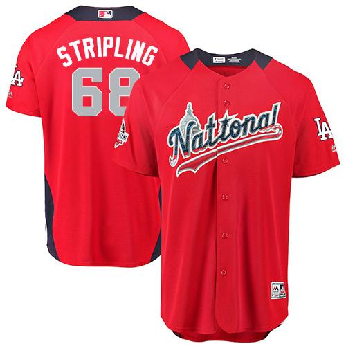 Los Angeles Dodgers #68 Ross Stripling Red 2018 All-Star National League Stitched Jersey Men's cheap jerseys for sale - CheapJerseys.Shop